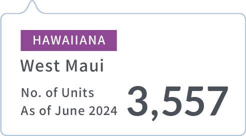 HAWAIIANA | West Maui | No. of Units As of June 2024 | 3,557
